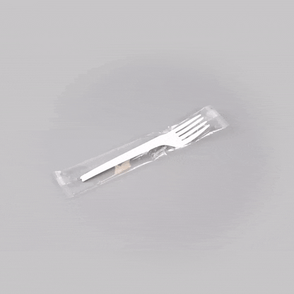 Basic Nature White CPLA Plastic Fork - Wrapped, Heat-Resistant, Compostable - 6 1/2" - 250 count box