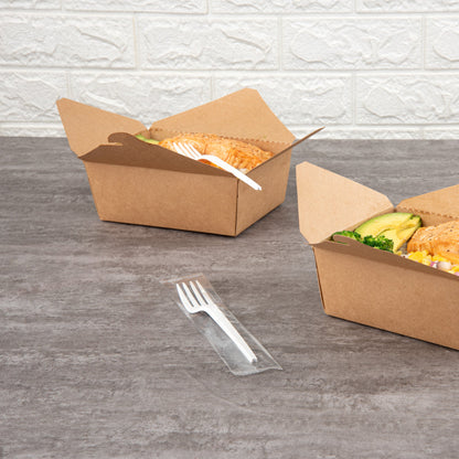 Basic Nature White CPLA Plastic Fork - Wrapped, Heat-Resistant, Compostable - 6 1/2" - 250 count box