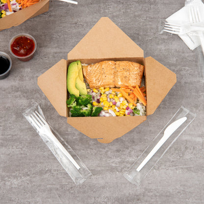 Basic Nature White CPLA Plastic Fork - Wrapped, Heat-Resistant, Compostable - 6 1/2" - 250 count box