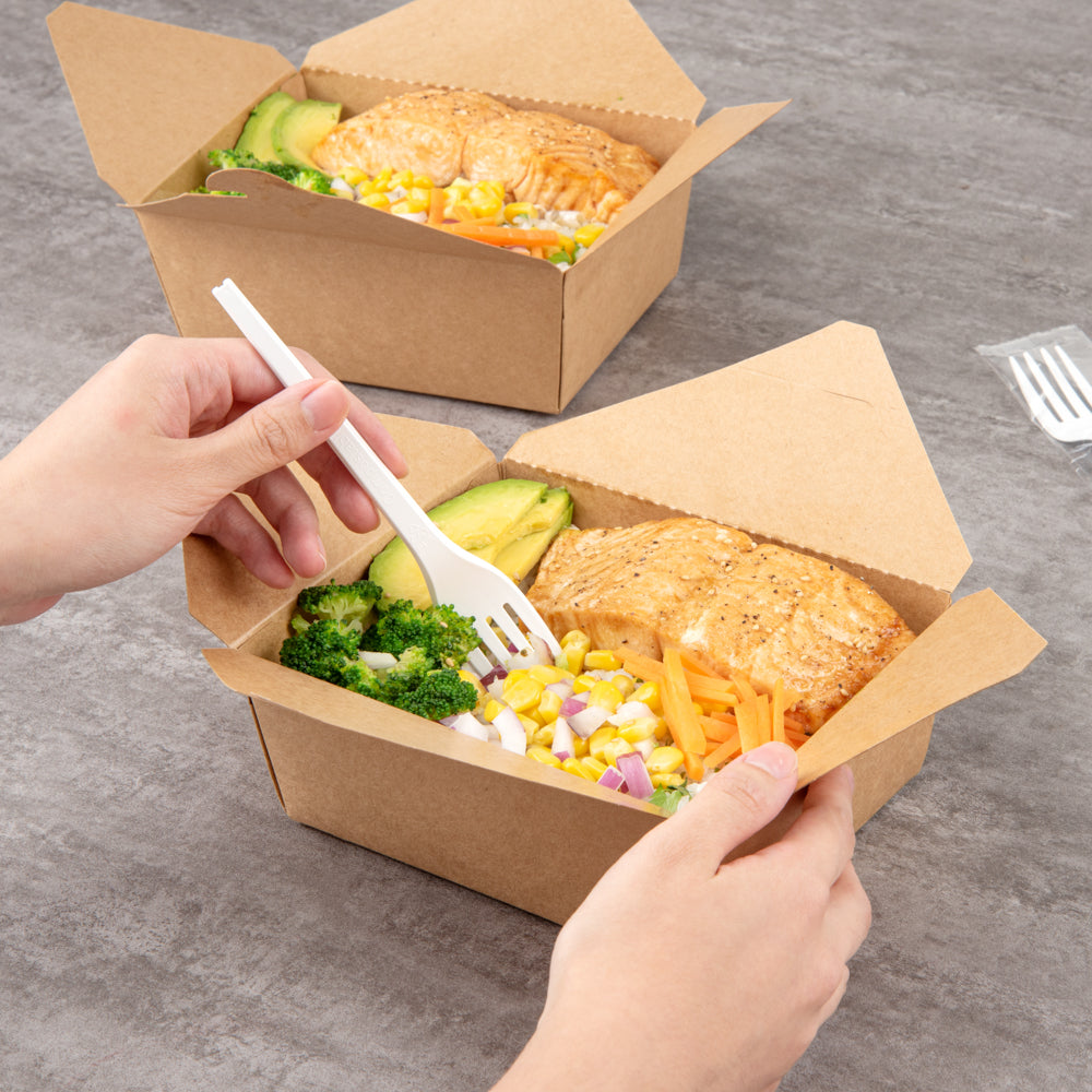 Basic Nature White CPLA Plastic Fork - Wrapped, Heat-Resistant, Compostable - 6 1/2" - 250 count box