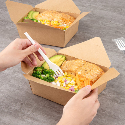 Basic Nature White CPLA Plastic Fork - Wrapped, Heat-Resistant, Compostable - 6 1/2" - 250 count box