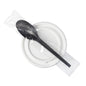 Basic Nature Black CPLA Plastic Spoon - Wrapped, Heat-Resistant, Compostable - 6 1/2" - 50 count box