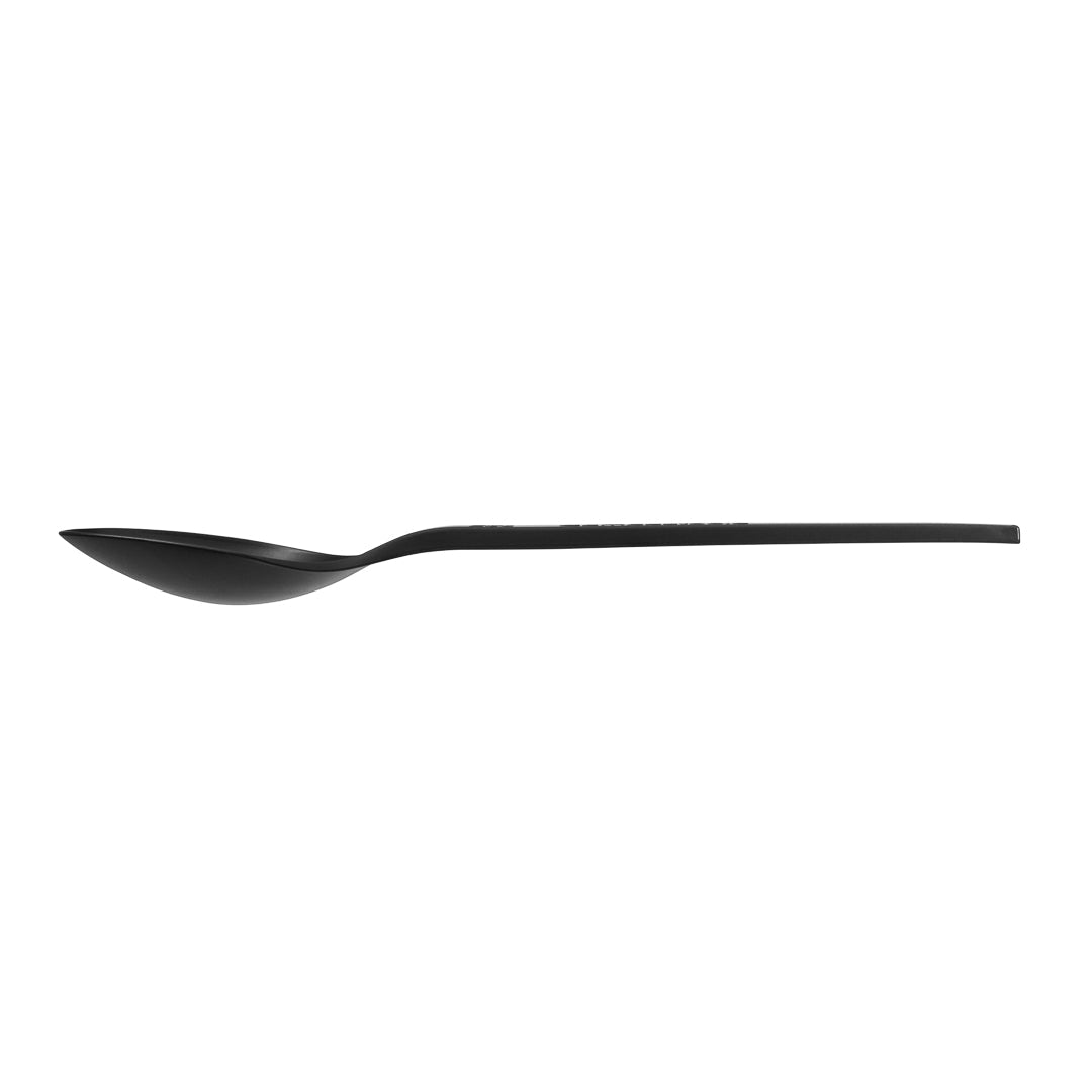 Basic Nature Black CPLA Plastic Spoon - Wrapped, Heat-Resistant, Compostable - 6 1/2" - 250 count box