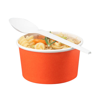 Basic Nature White CPLA Plastic Spoon - Wrapped, Heat-Resistant, Compostable - 6 1/2" - 50 count box