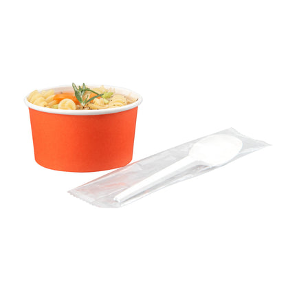 Basic Nature White CPLA Plastic Spoon - Wrapped, Heat-Resistant, Compostable - 6 1/2" - 50 count box