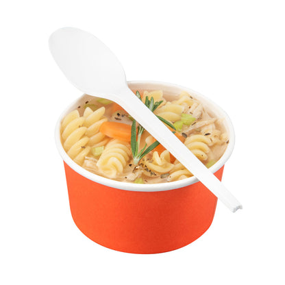 Basic Nature White CPLA Plastic Spoon - Wrapped, Heat-Resistant, Compostable - 6 1/2" - 50 count box