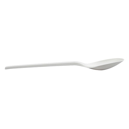 Basic Nature White CPLA Plastic Spoon - Wrapped, Heat-Resistant, Compostable - 6 1/2" - 50 count box