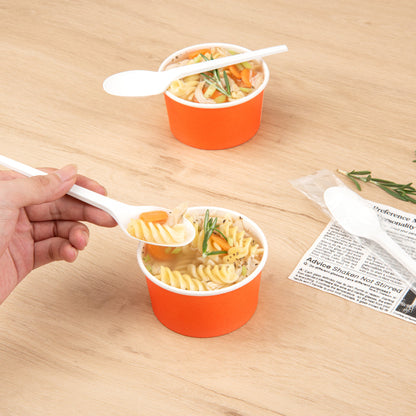 Basic Nature White CPLA Plastic Spoon - Wrapped, Heat-Resistant, Compostable - 6 1/2" - 50 count box