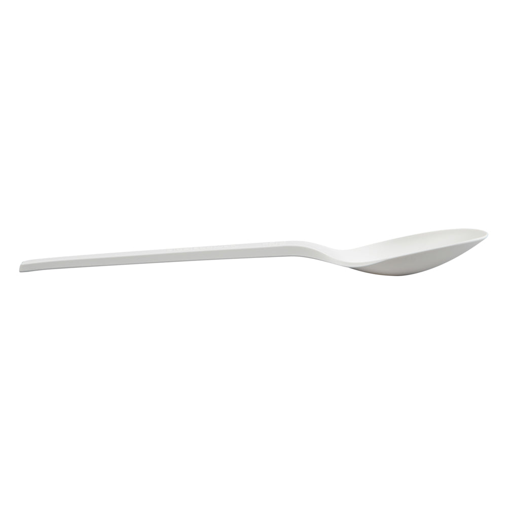 Basic Nature White CPLA Plastic Spoon - Wrapped, Heat-Resistant, Compostable - 6 1/2" - 250 count box