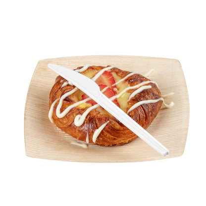 Basic Nature White CPLA Plastic Knife - Wrapped, Heat-Resistant, Compostable - 6 1/2" - 50 count box