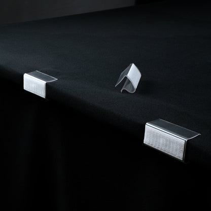Table Tek Rectangle Clear Plastic Table Cover / Tablecloth Clip - for 3/4" to 1" Thick Tables - 2 1/2" - 10 count box