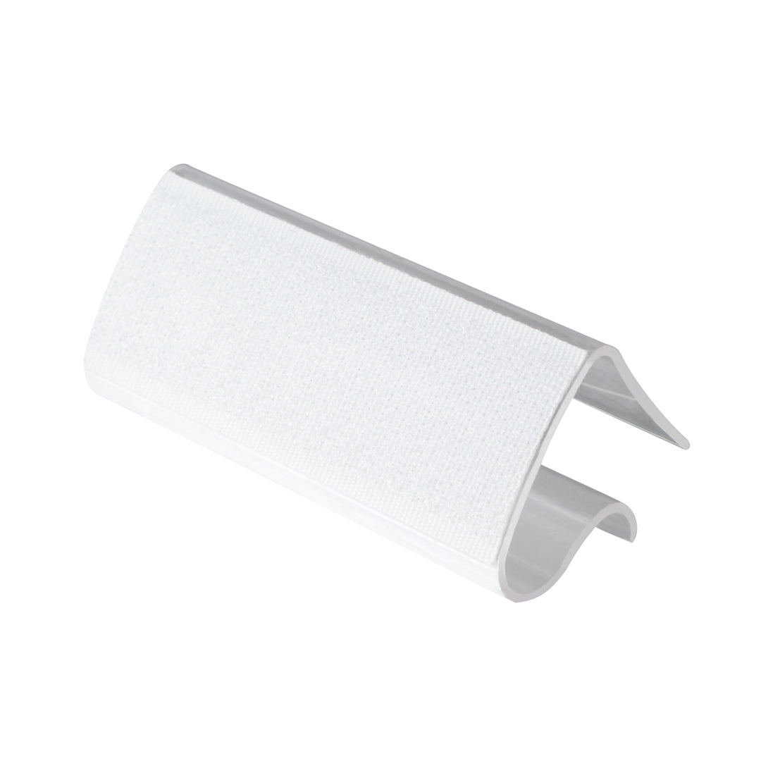 Table Tek Rectangle Clear Plastic Table Cover / Tablecloth Clip - for 3/4" to 1" Thick Tables - 2 1/2" x 1" x 1" - 100 count box