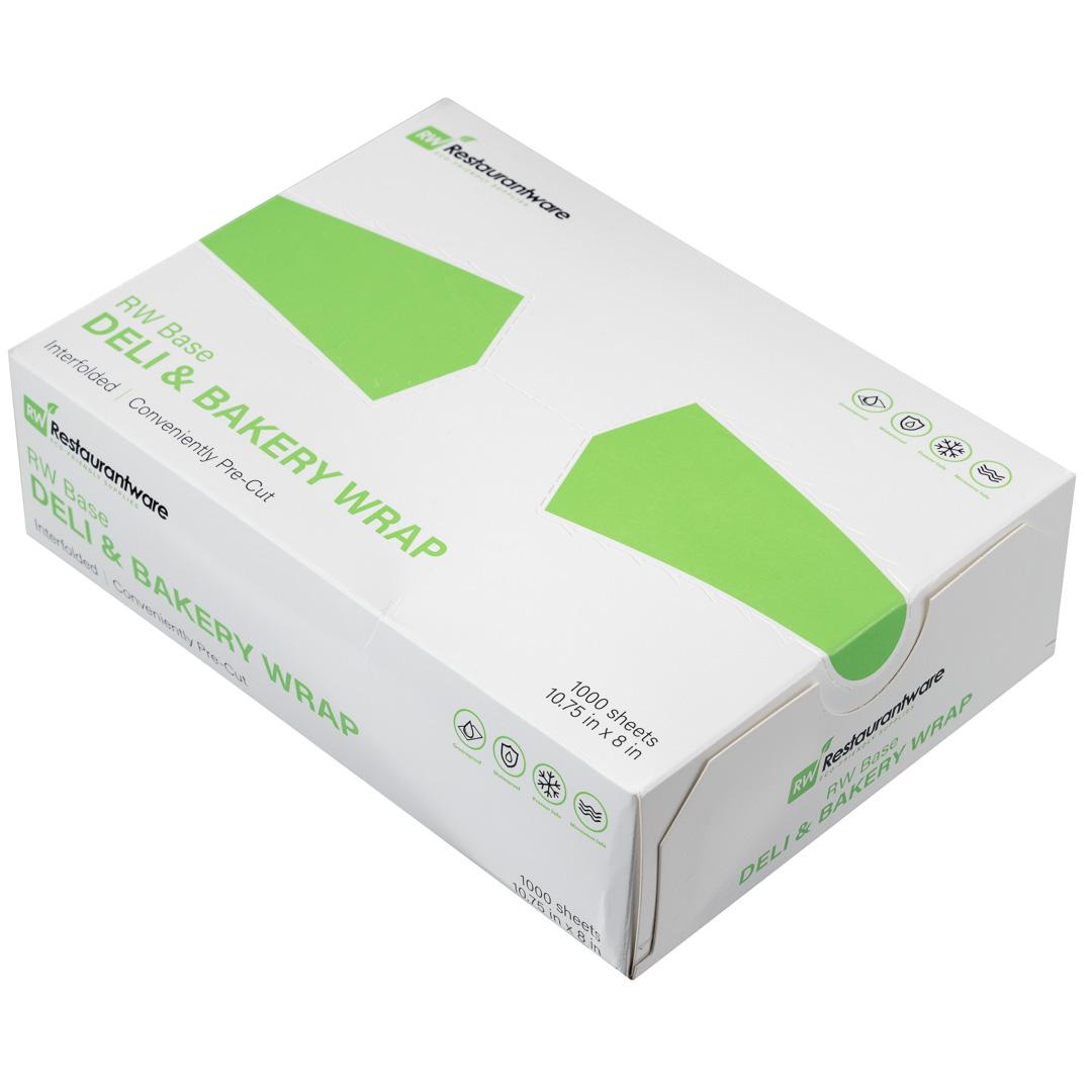 Chef 101 Rectangle Plastic Interfolded Deli and Bakery Wrap - 10 3/4" x 8" - 1000 count box