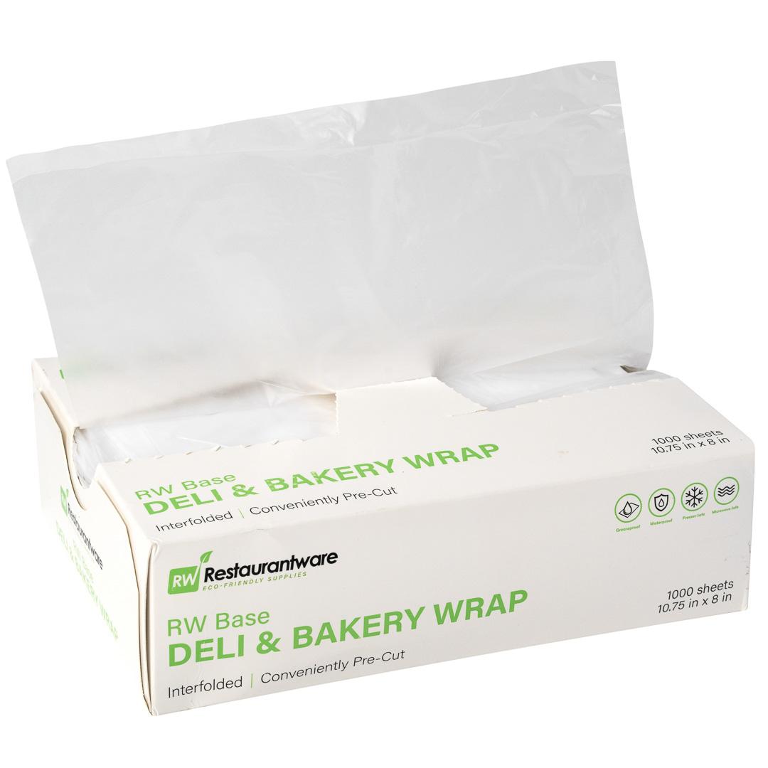 Chef 101 Rectangle Plastic Interfolded Deli and Bakery Wrap - 10 3/4" x 8" - 1000 count box