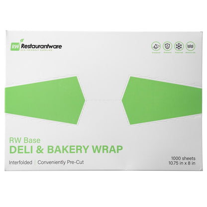 Chef 101 Rectangle Plastic Interfolded Deli and Bakery Wrap - 10 3/4" x 8" - 1000 count box