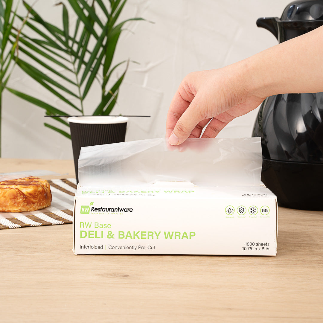 Chef 101 Rectangle Plastic Interfolded Deli and Bakery Wrap - 10 3/4" x 8" - 10000 count box