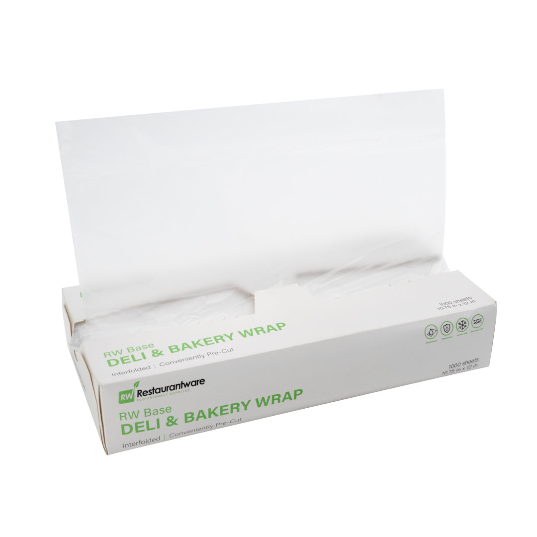 Chef 101 Rectangle Plastic Interfolded Deli and Bakery Wrap - 12" x 10 3/4" - 10000 count box