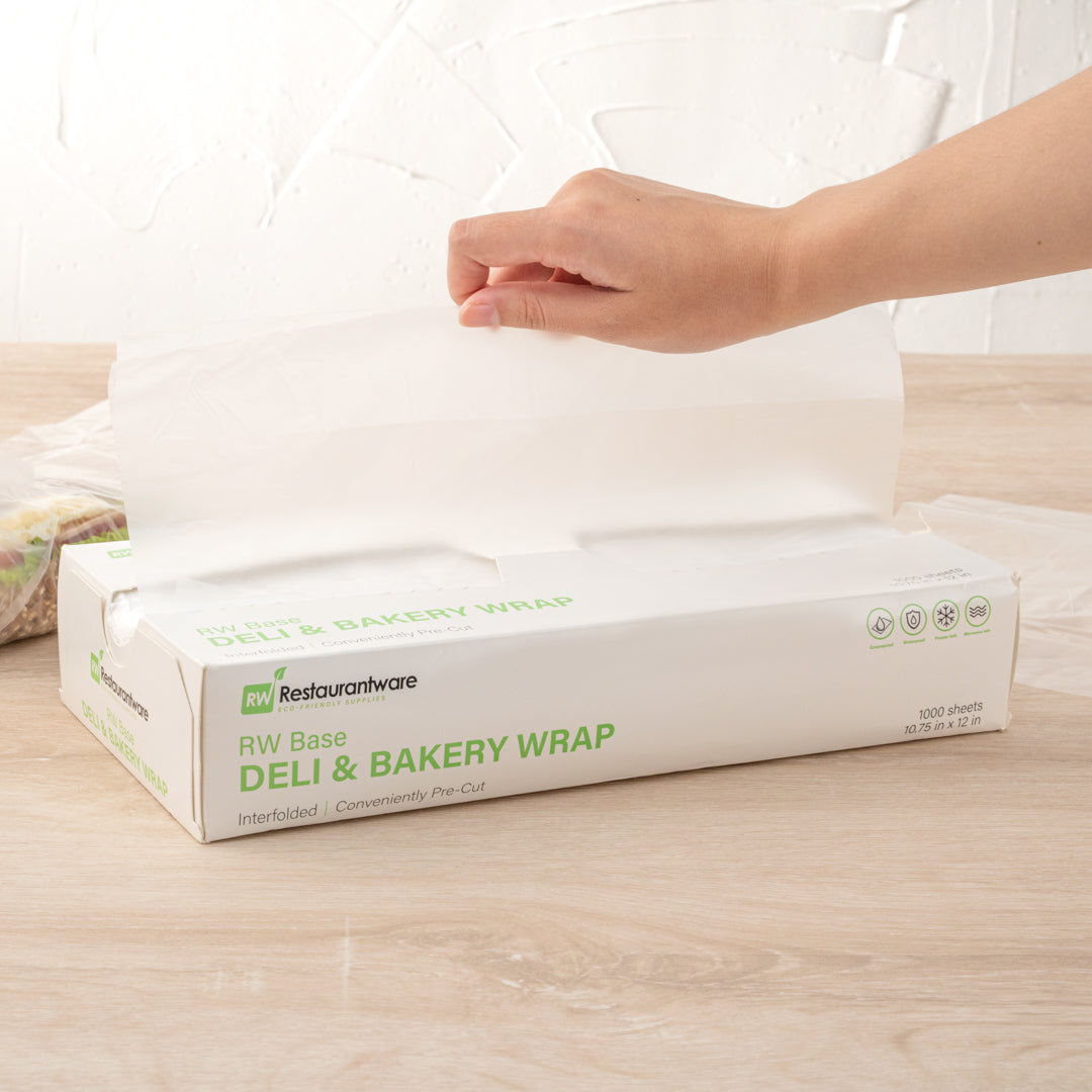 Chef 101 Rectangle Plastic Interfolded Deli and Bakery Wrap - 12" x 10 3/4" - 10000 count box