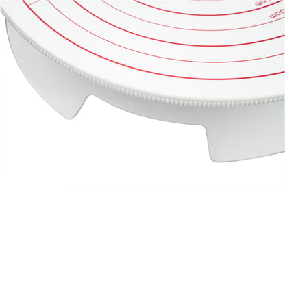 Pastry Tek Round White Plastic Revolving Cake Stand / Turntable - Non-Slip Base - 12" - 1 count box