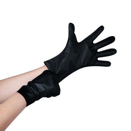 Serve Secure Black TPE Hybrid Plastic Small Foodservice Gloves - Latex Free, Powder Free - 10" x 8 1/4" - 200 count box