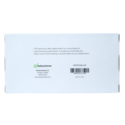 Serve Secure Black TPE Hybrid Plastic Small Foodservice Gloves - Latex Free, Powder Free - 10" x 8 1/4" - 1000 count box