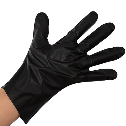 Serve Secure Black TPE Hybrid Plastic Medium Foodservice Gloves - Latex Free, Powder Free - 10 1/4" x 8 1/2" - 1000 count box