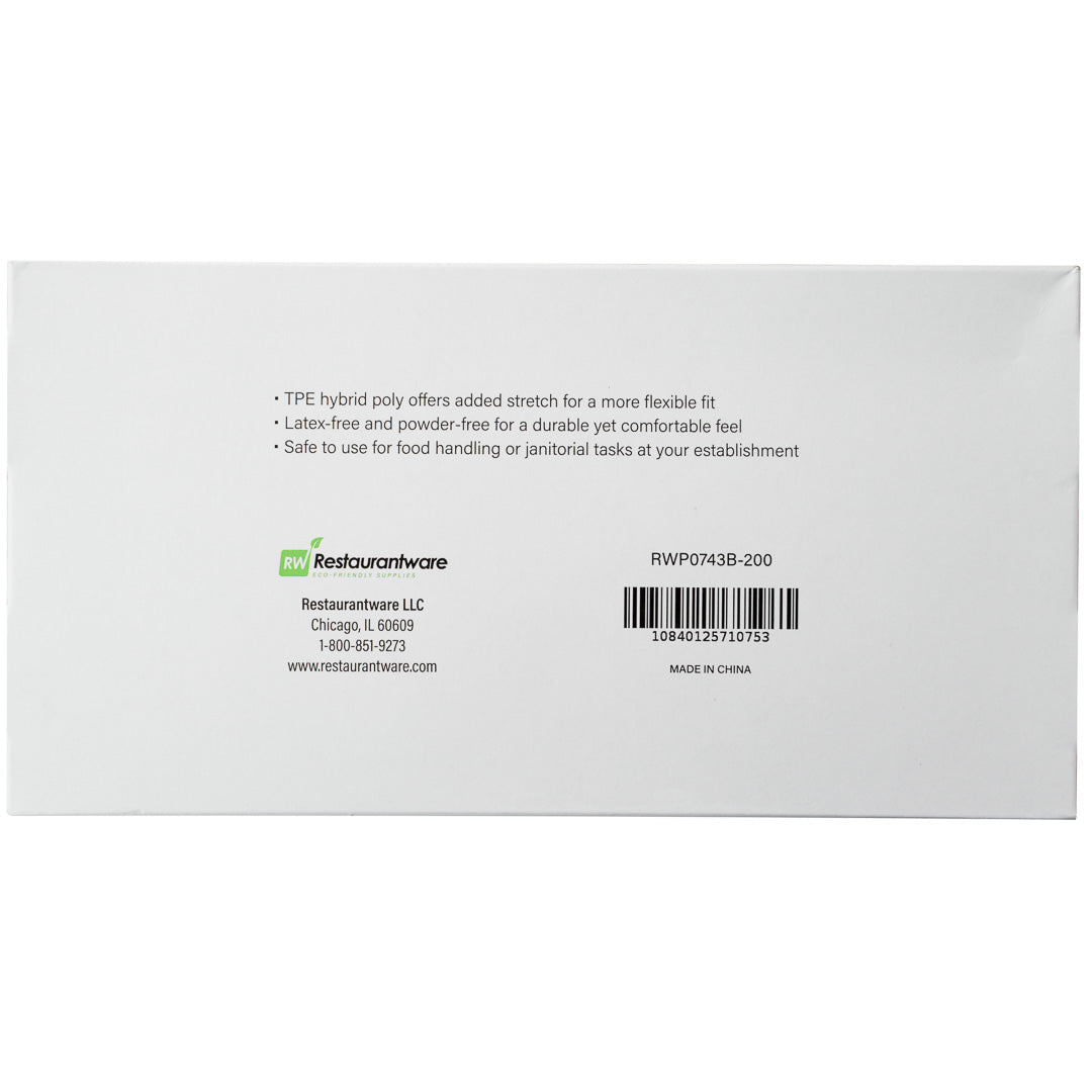 Serve Secure Black TPE Hybrid Plastic Medium Foodservice Gloves - Latex Free, Powder Free - 10 1/4" x 8 1/2" - 1000 count box