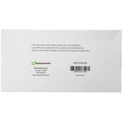 Serve Secure Black TPE Hybrid Plastic Medium Foodservice Gloves - Latex Free, Powder Free - 10 1/4" x 8 1/2" - 1000 count box