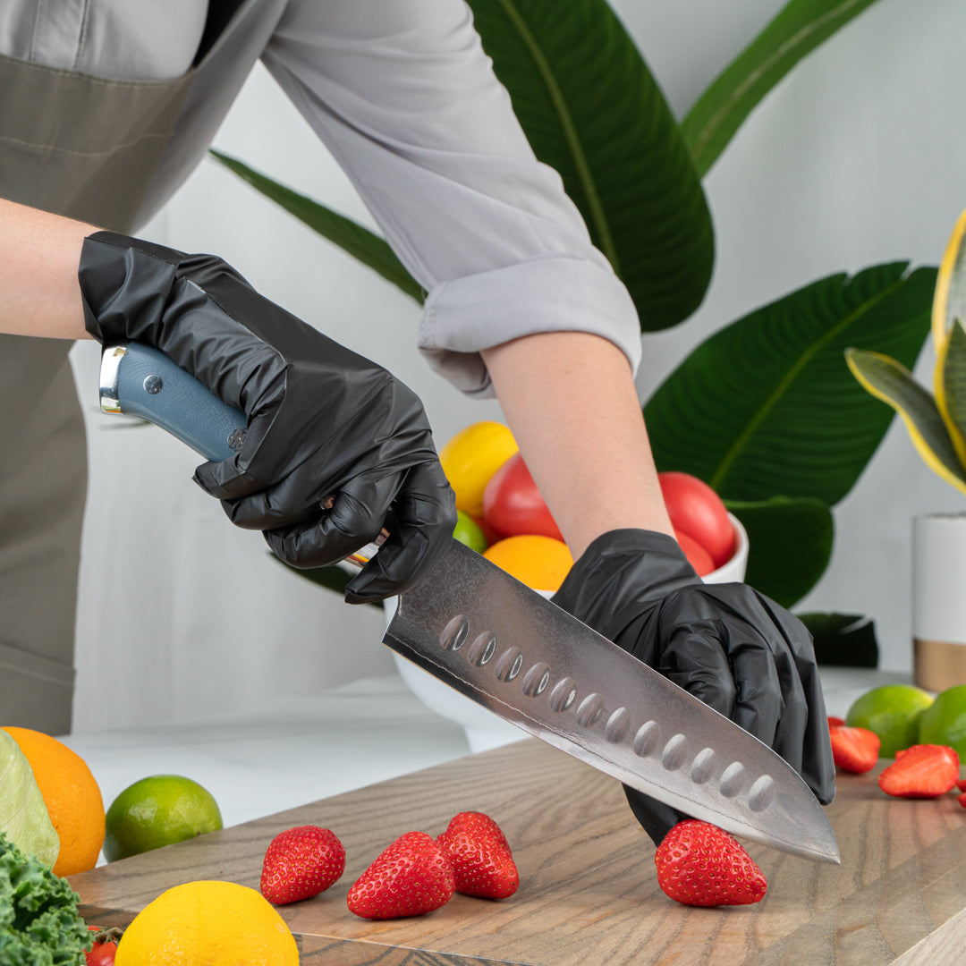 Serve Secure Black TPE Hybrid Plastic XXL Foodservice Gloves - Latex Free, Powder Free - 10 1/4" x 10 1/2" - 1000 count box
