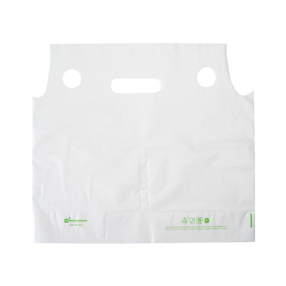Bag Tek Clear Plastic Drink Carrier Bag - Fits 2 Cups - 12 1/2" x 3 1/4" x 11" - 100 count box