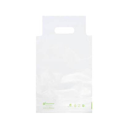 Basic Nature Clear Plastic Drink Carrier Bag - Fits 1 Cup, Biodegradable - 6 1/4" x 3 1/4" x 11" - 100 count box