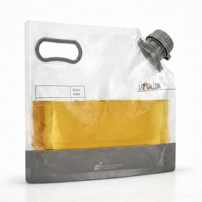 Cater Tek 1/2 gal Clear Plastic Take Out Drink Bag - with Safety Cap - 11 3/4" x 4 1/4" x 9" - 2 count box