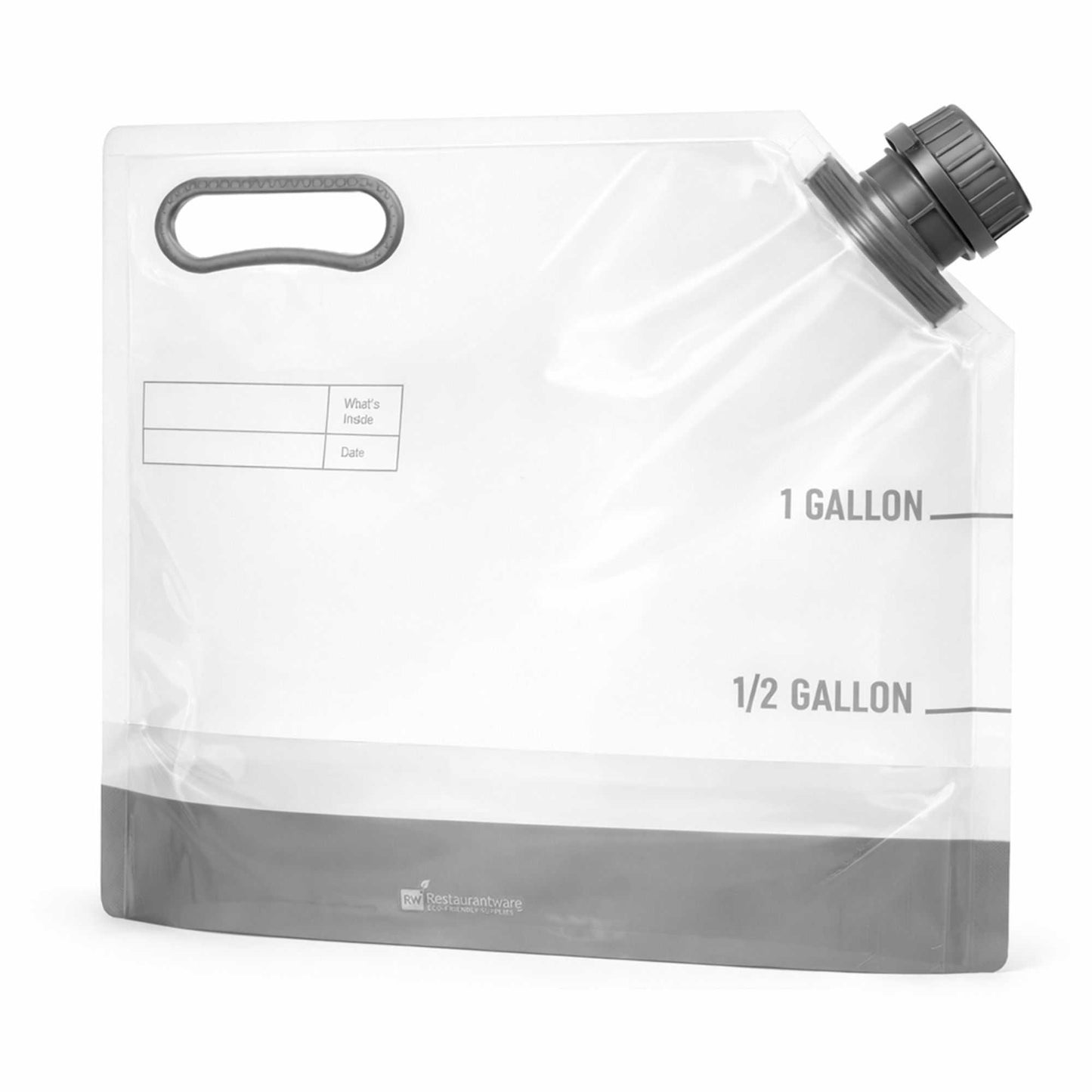Cater Tek 1 gal Clear Plastic Take Out Drink Bag - with Safety Cap - 12 3/4" x 5 3/4" x 11 3/4" - 2 count box