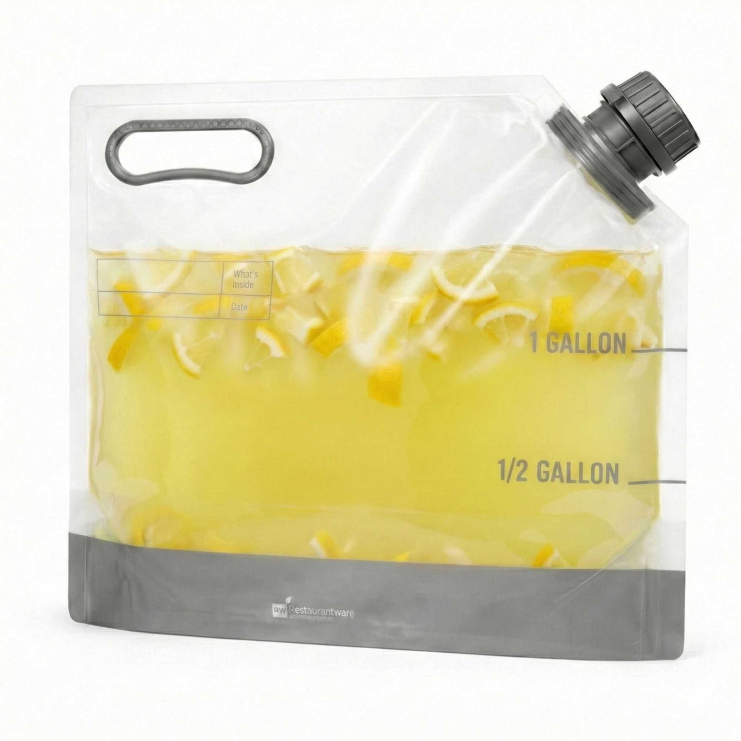 Cater Tek 1 gal Clear Plastic Take Out Drink Bag - with Safety Cap - 12 3/4" x 5 3/4" x 11 3/4" - 2 count box