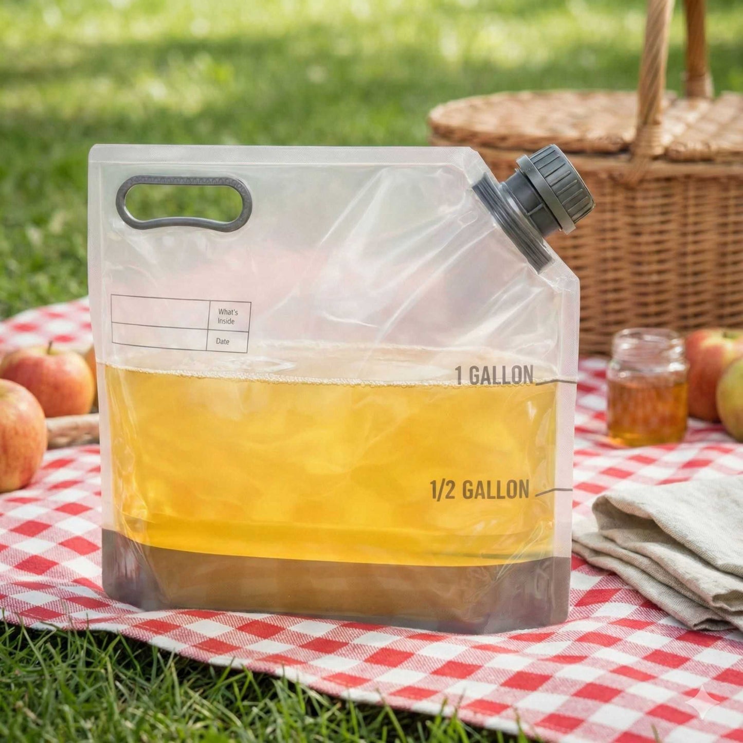 Cater Tek 1 gal Clear Plastic Take Out Drink Bag - with Safety Cap - 12 3/4" x 5 3/4" x 11 3/4" - 2 count box