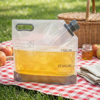 Cater Tek 1 gal Clear Plastic Take Out Drink Bag - with Safety Cap - 12 3/4" x 5 3/4" x 11 3/4" - 2 count box