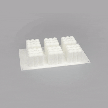Pastry Tek Silicone Bubble Cube Baking Mold - 6-Compartment - 1 count box