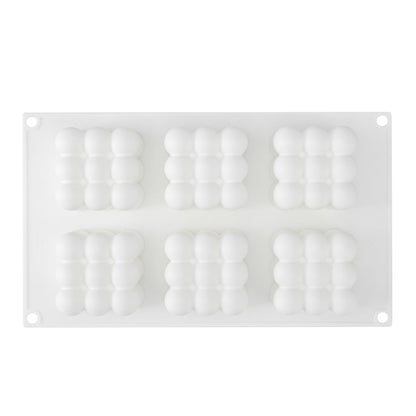 Pastry Tek Silicone Bubble Cube Baking Mold - 6-Compartment - 1 count box