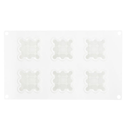 Pastry Tek Silicone Bubble Cube Baking Mold - 6-Compartment - 1 count box