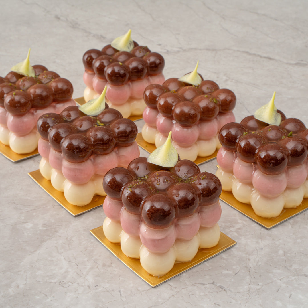 Pastry Tek Silicone Bubble Cube Baking Mold - 6-Compartment - 1 count box