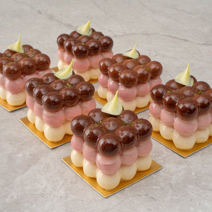 Pastry Tek Silicone Bubble Cube Baking Mold - 6-Compartment - 1 count box