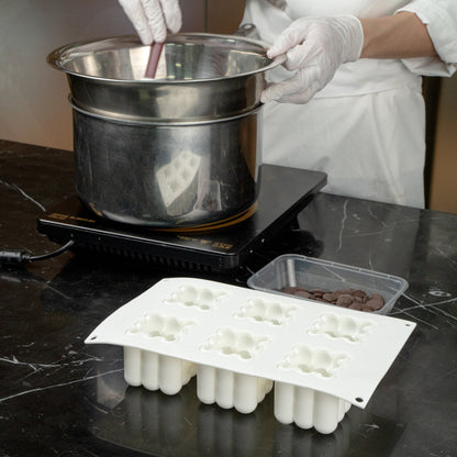 Pastry Tek Silicone Bubble Cube Baking Mold - 6-Compartment - 1 count box