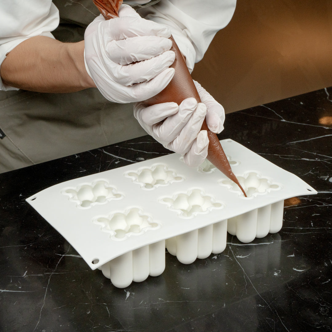 Pastry Tek Silicone Bubble Cube Baking Mold - 6-Compartment - 1 count box