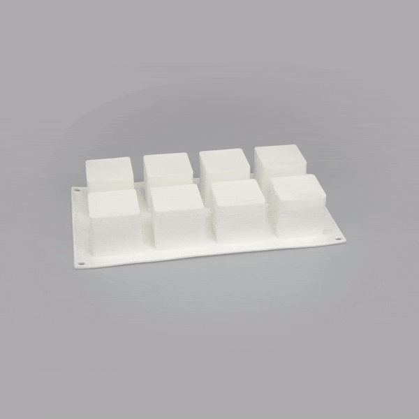 Pastry Tek Silicone Cube Baking Mold - 8-Compartment - 1 count box