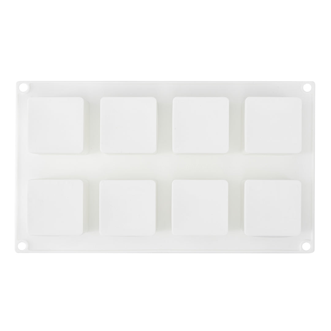 Pastry Tek Silicone Cube Baking Mold - 8-Compartment - 10 count box