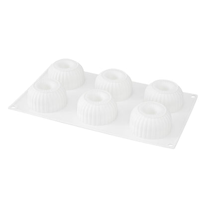 Pastry Tek Silicone Ridged Donut - 6-Compartment - 1 count box