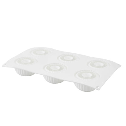 Pastry Tek Silicone Ridged Donut - 6-Compartment - 1 count box
