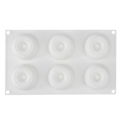 Pastry Tek Silicone Ridged Donut - 6-Compartment - 1 count box