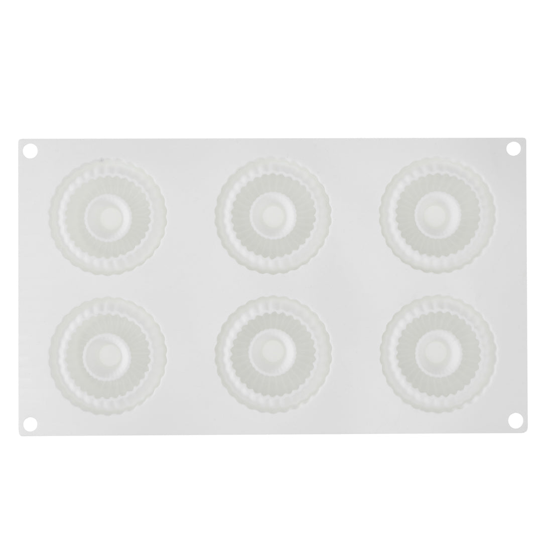 Pastry Tek Silicone Ridged Donut - 6-Compartment - 1 count box