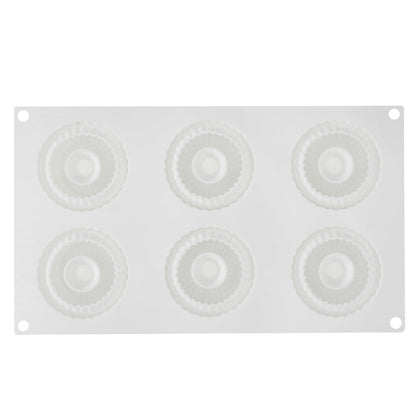 Pastry Tek Silicone Ridged Donut - 6-Compartment - 1 count box
